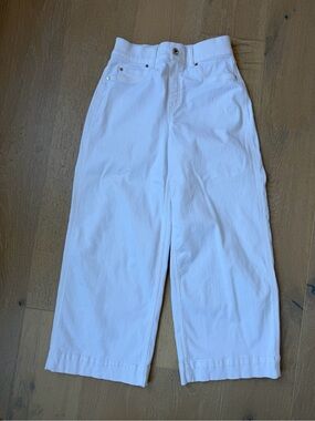 SPANX White High-Waist Wide-Leg Trousers